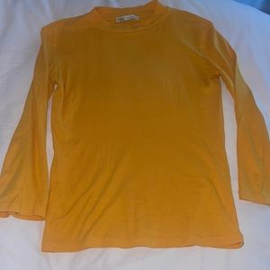 Zara Yellow 3/4 Sleeve Shirt